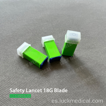 Safety Blood Lancet Blade Aguja 18G Diabetes